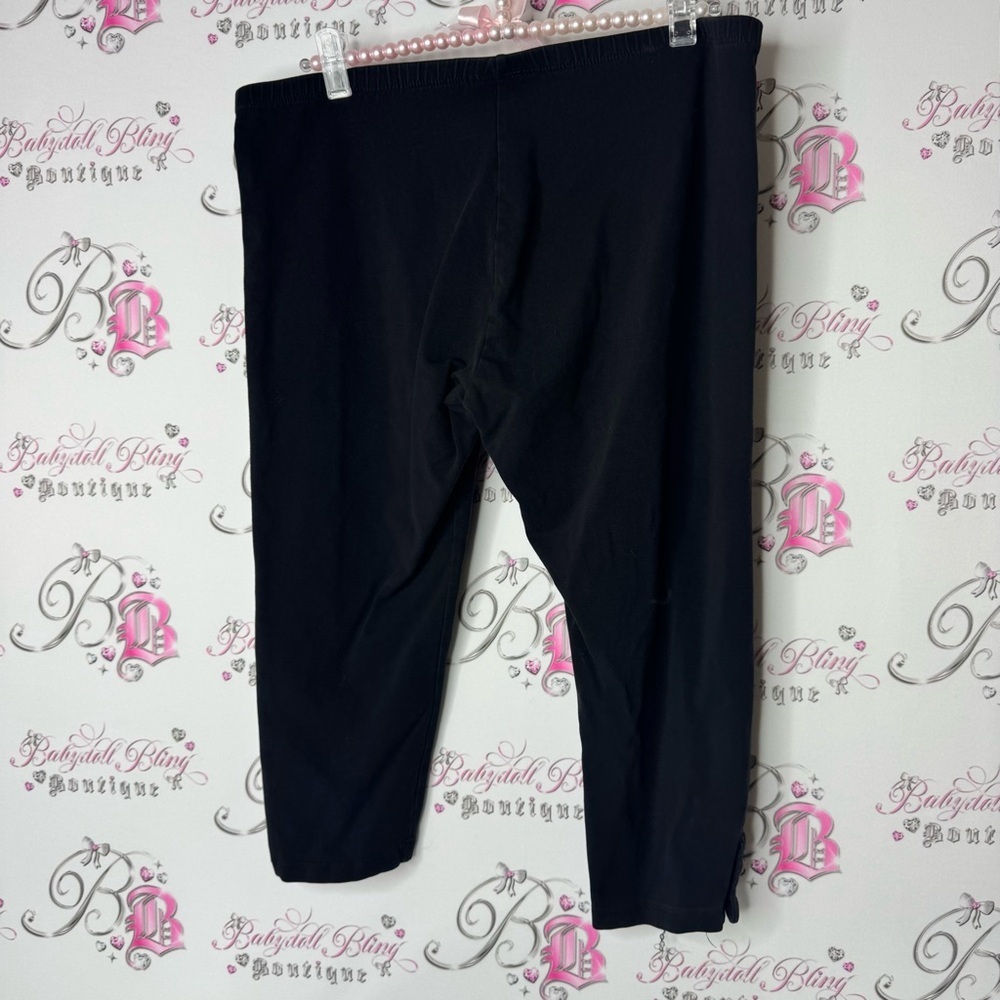 Style & co petite crop capri Black Pants with Elegant Tapered Fit buttons blue - Picture 4 of 6